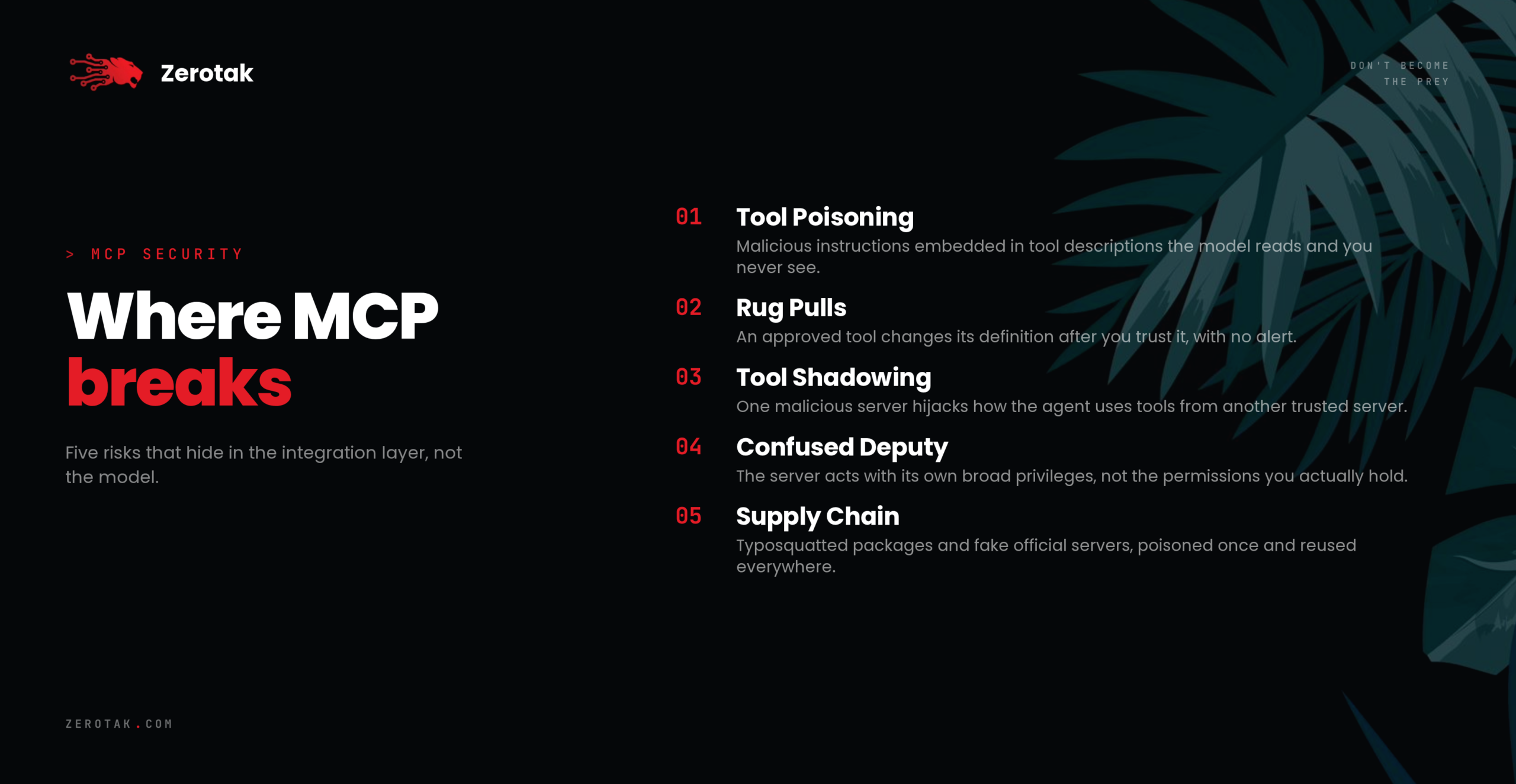 5 risks of MCP protocol