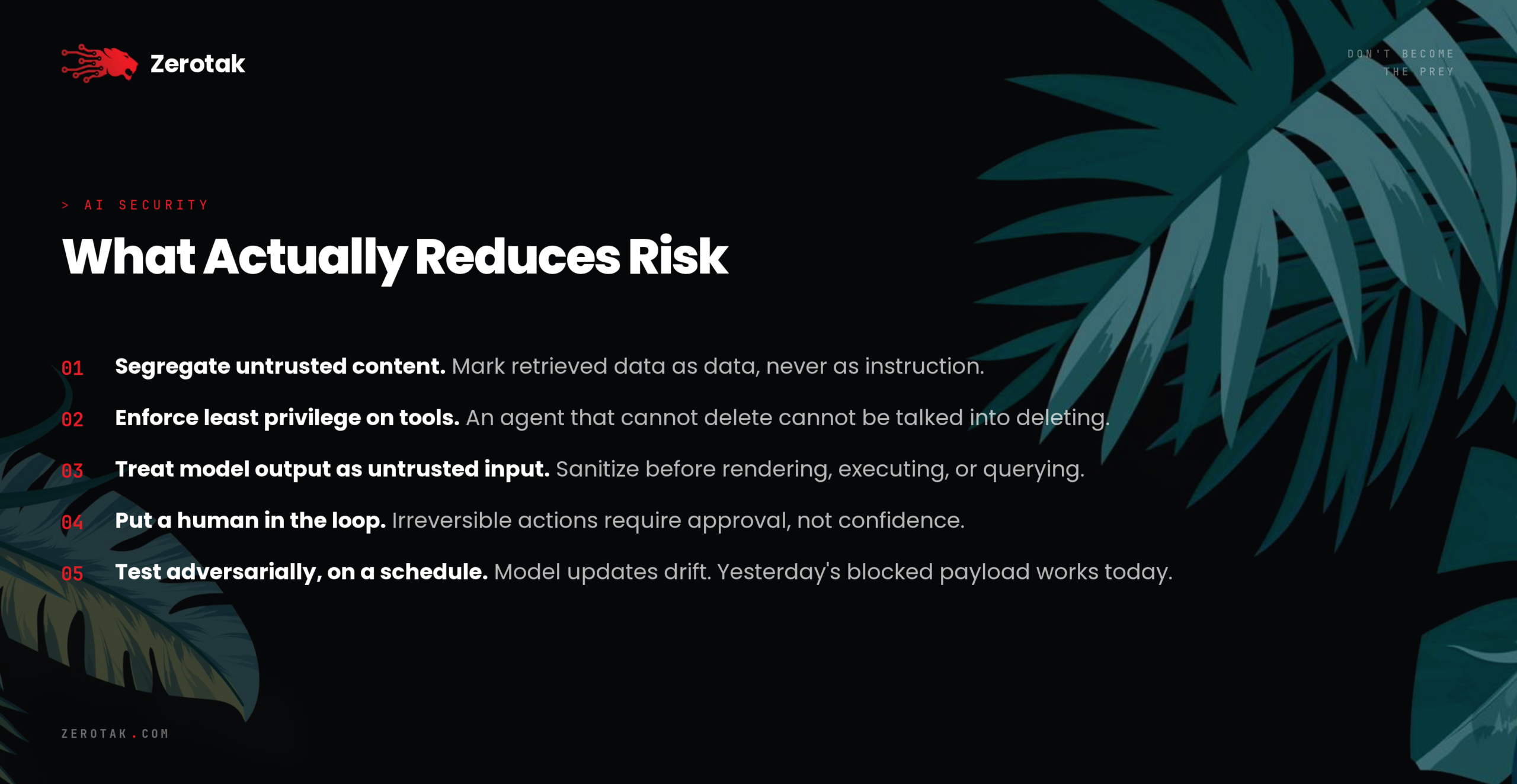 How to reduce prompt injection LLMs risks